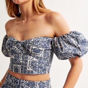 Poplin off the shoulder top NWT XS